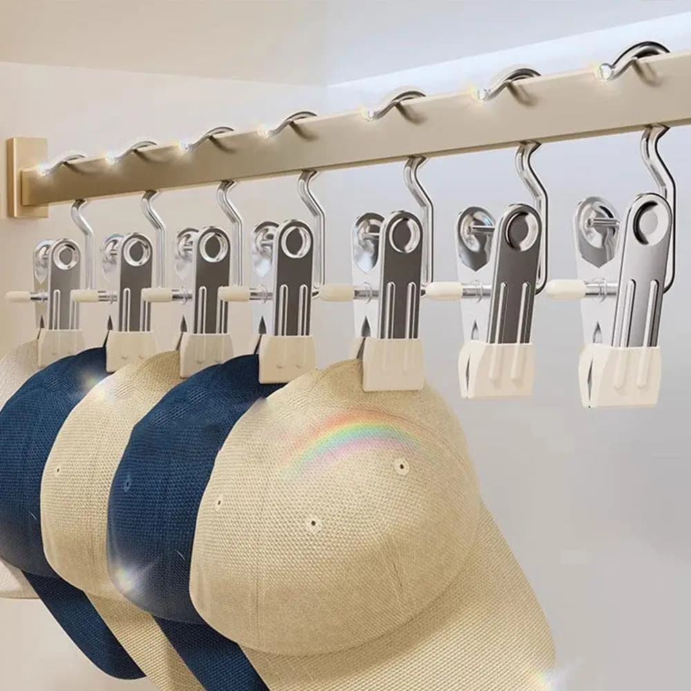 5 pezzi multifunzionale molletta appendiabiti gancio fibbia cappello in metallo gonna clip per pantaloni abbigliamento guardaroba clip antiscivolo