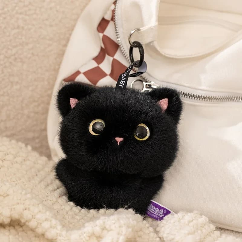 Portachiavi in peluche a forma di gatto cartone animato, staccabile con attrazione magnetica, giocattoli di peluche, bambola di peluche a forma di elefante vivace, ciondolo per borsa, decorazione per la casa