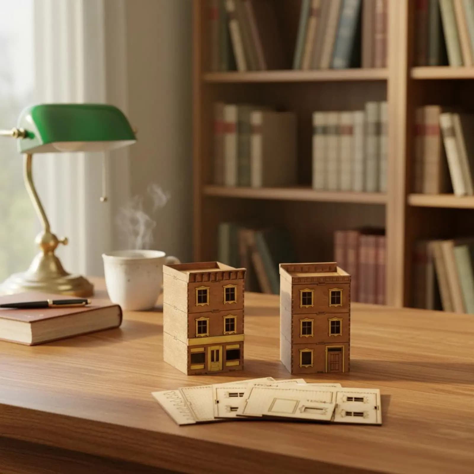 Modello di Casa a Schiera Europea in Scala 1:72, Modello Decorativo di Negozio Urbano, Kit di Costruzione in Legno Fai-da-Te, Hobby Creativo per Adolescenti