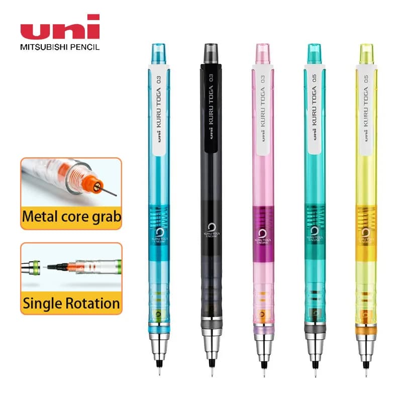 Japanese Stationery Uni Mechanical Pencil 0.3mm/0.5mm Continuous Lead Rotating Automatic Pencil For Drawing Sketching Kawaii Pen