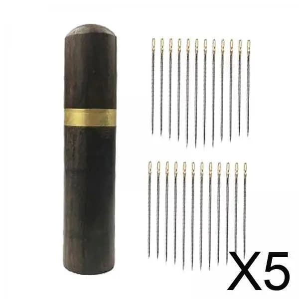 Set di 5 Accessori per Cucito e Ricamo Fatti a Mano con 24 Scatole in Legno