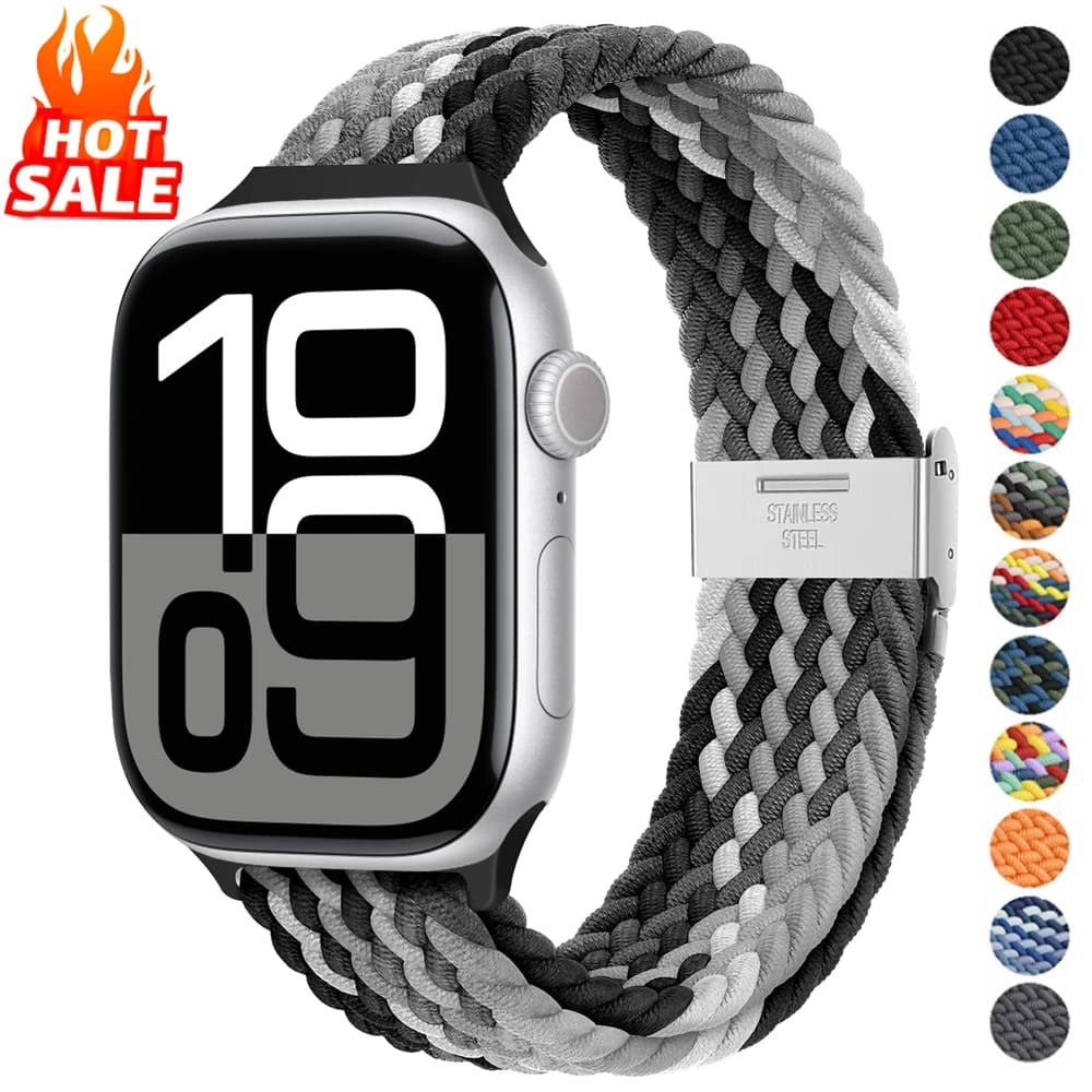 Braided Solo Loop Strap For Apple watch band 45mm 41mm 44mm 40mm 46mm 42mm Slim bracelet iWatch Series 10 9 SE 8 7 Ultra 2 49mm