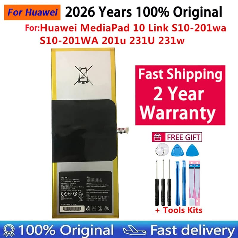 Batteria da 6400 mAh per Huawei MediaPad 10 Link S10-201wa S10-201WA 201u 231U 231w Tablet PC HB3484V3EAW-12/HB3X1 Batterie + strumenti
