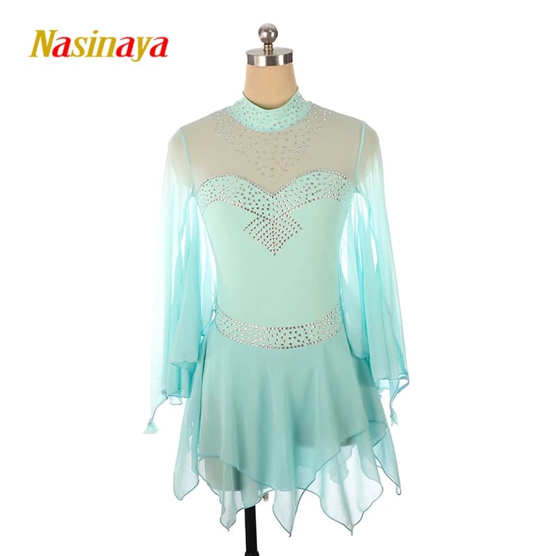 Abito da pattinaggio di figura Nasinaya Gonna da pattinaggio su ghiaccio da competizione personalizzata per ragazza Donna Bambini Patinaje Ginnastica Performance 328