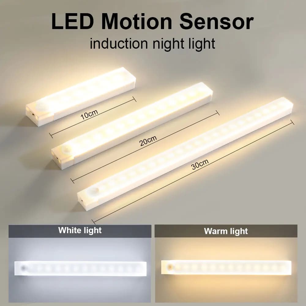 LED Lights for Wardrobe 1-6 Pieces, USB Magnetic Strips for Kitchen Night Lighting, Stairs, Corridor, Office, Garage