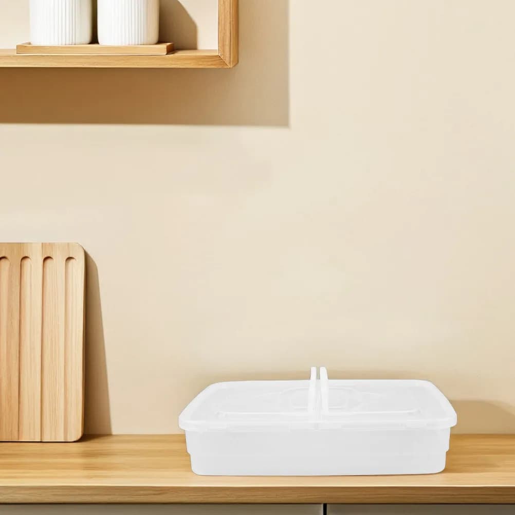 Set di 2 Contenitori Impilabili Traslucidi per Fermentazione Impasto Pizza con Coperchio e Maniglia, Scatole per Panificazione