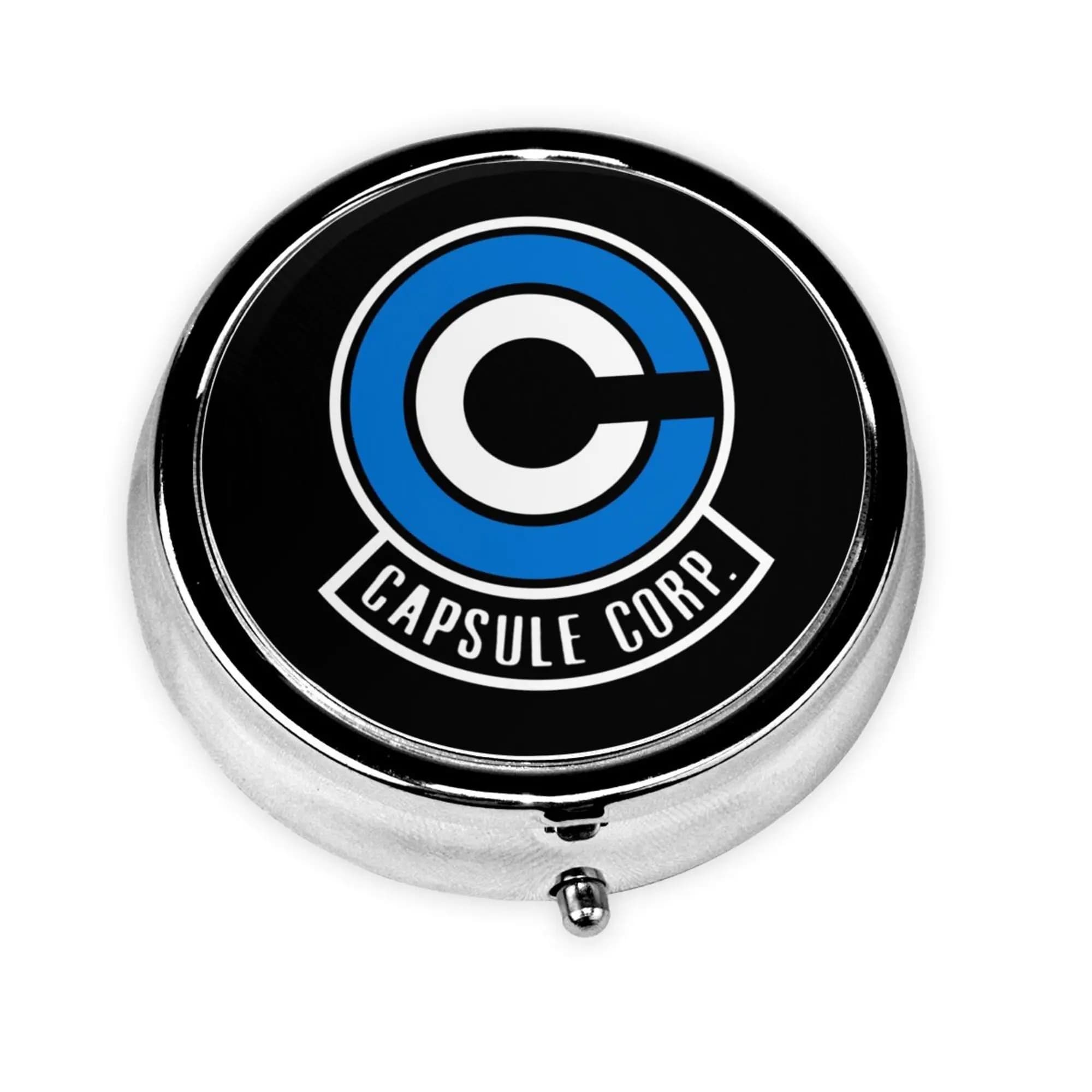Dragon Capsule Ball Corp Logo Print Pill Box Wallet with 3 Metal Laptop compartments for medicines and vitamins Decor