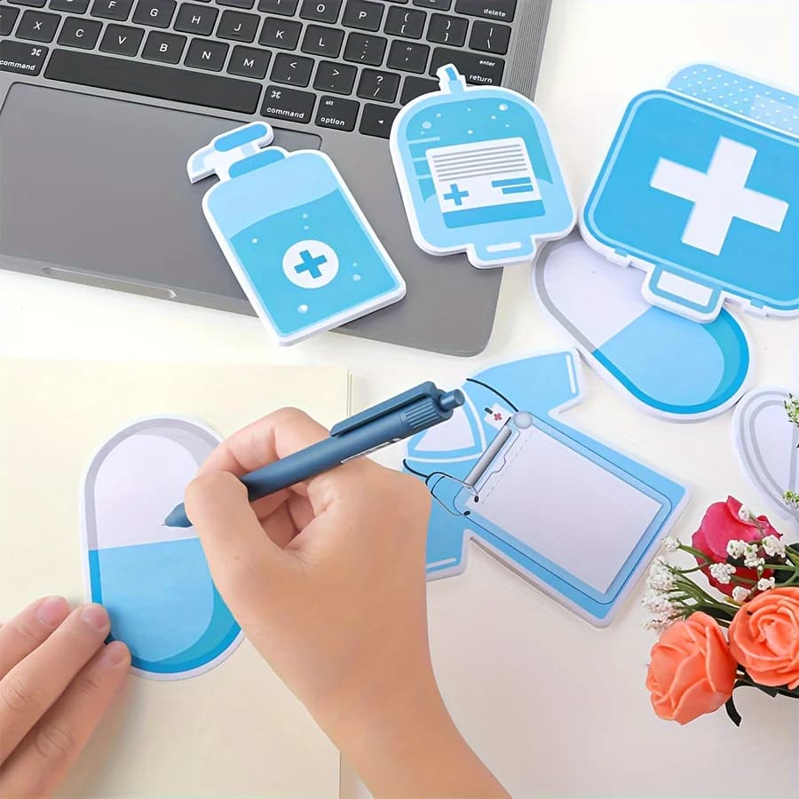 Quaderno da 30 pezzi 1 set con interessanti note adesive blu e rosa, adatto per scuole, uffici e ospedali