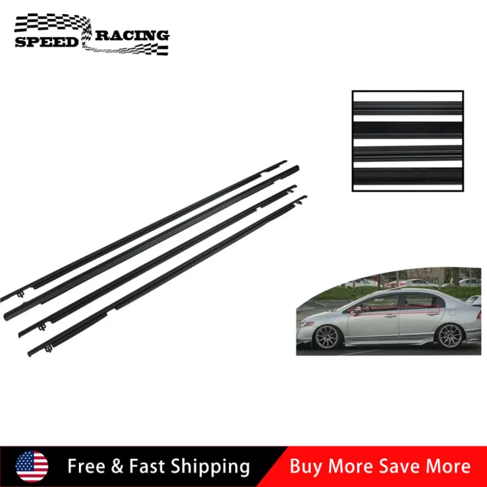 72410-SNA-A01 72450-SNA-A01 72950-SNA-A01 4 pezzi Guarnizioni Nere per Finestrini, Modanature e Sigillanti per Honda Civic Sedan 2006-2011