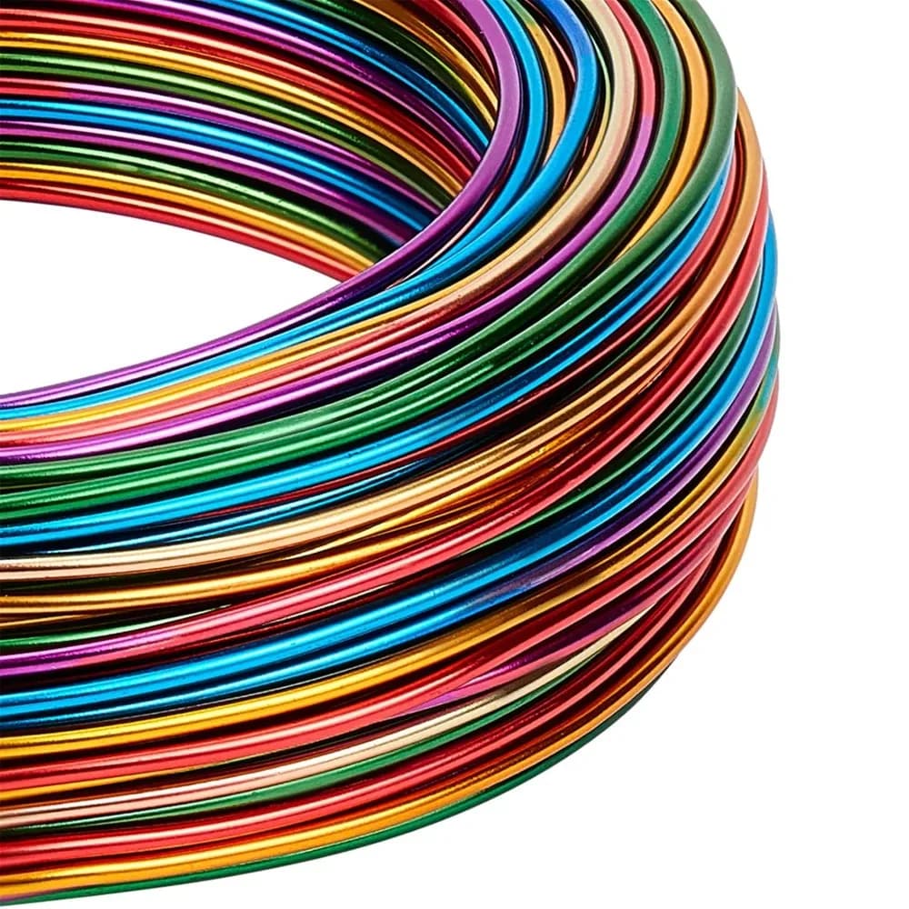 Multicolor Aluminum Wire for Craft Jewelry (Caliber 15 136 feet) Foldable Metal Wire with Storage Box for Craft Jewelry with Beads