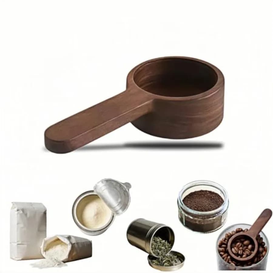 Walnut Wood Coffee Scoop and Measuring Spoon - 1 Tablespoon 15ml for Ground Coffee, Tea, Spices, Protein Powder - Non-Scratch K