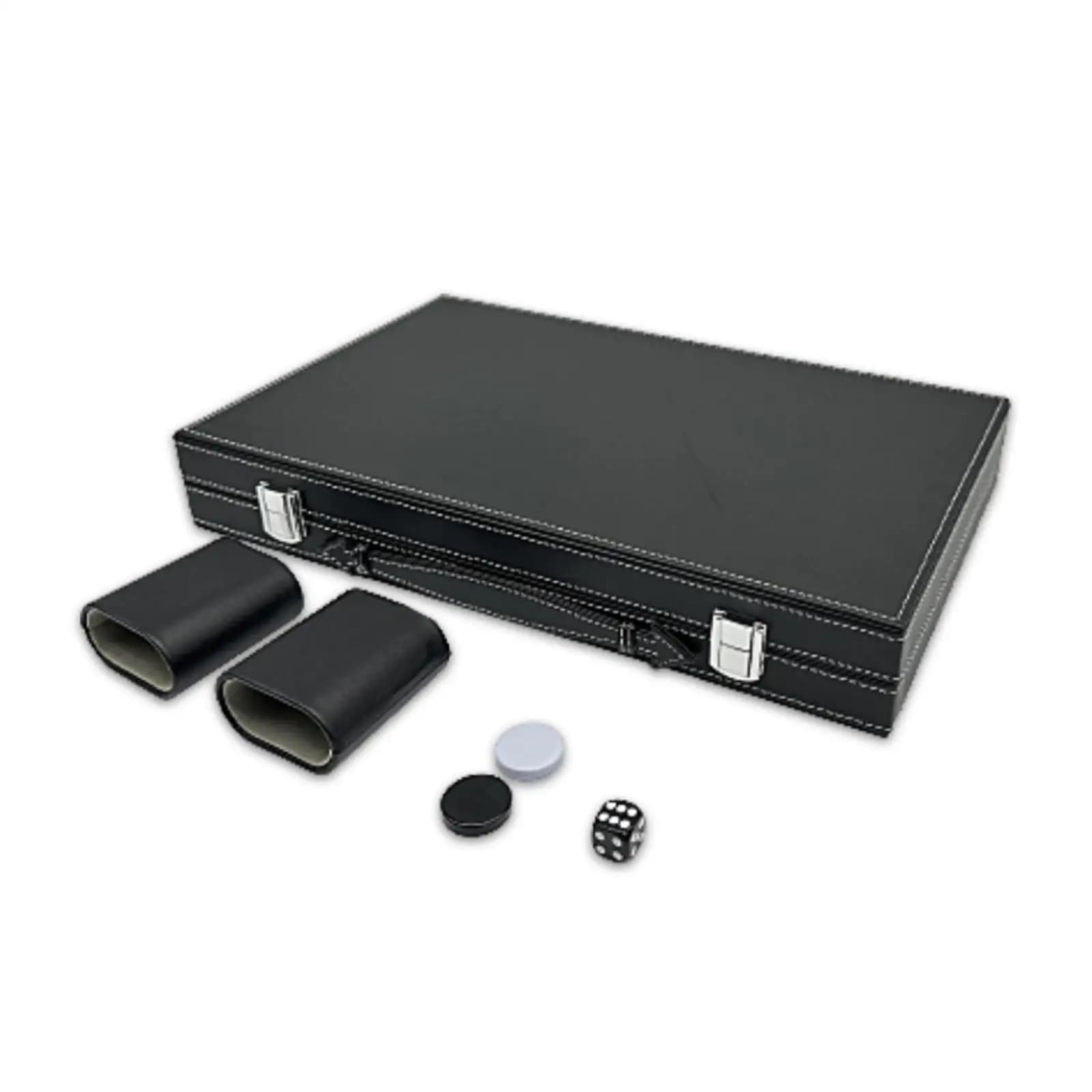 Portable Backgammon Board Case Metal Clasps Backgammon Travel Set