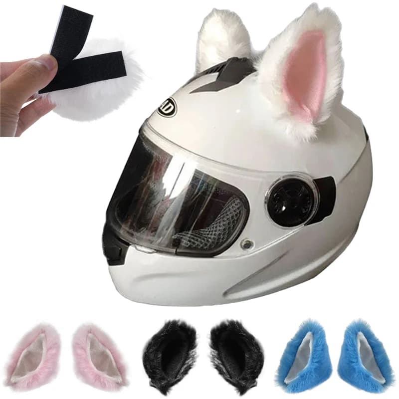 1 pair of cat ear decorations for motorcycle helmet, cosplay helmet stickers, cute styling decorations for universal bicycle car