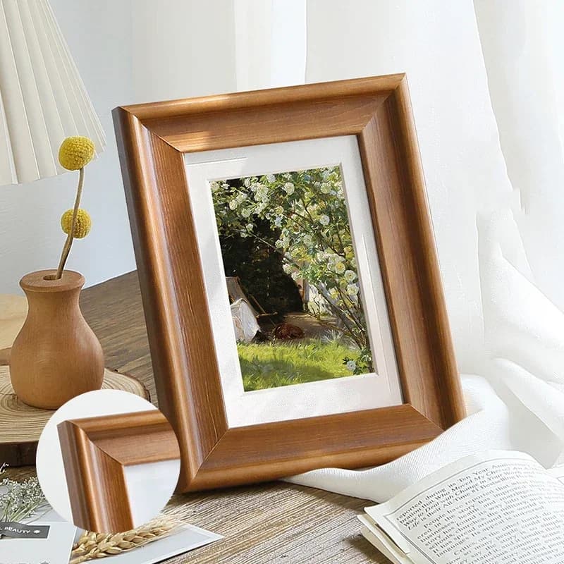 New frame in solid wood with premium texture, table display, elegant size frame for wooden photo for home decorations and gifts