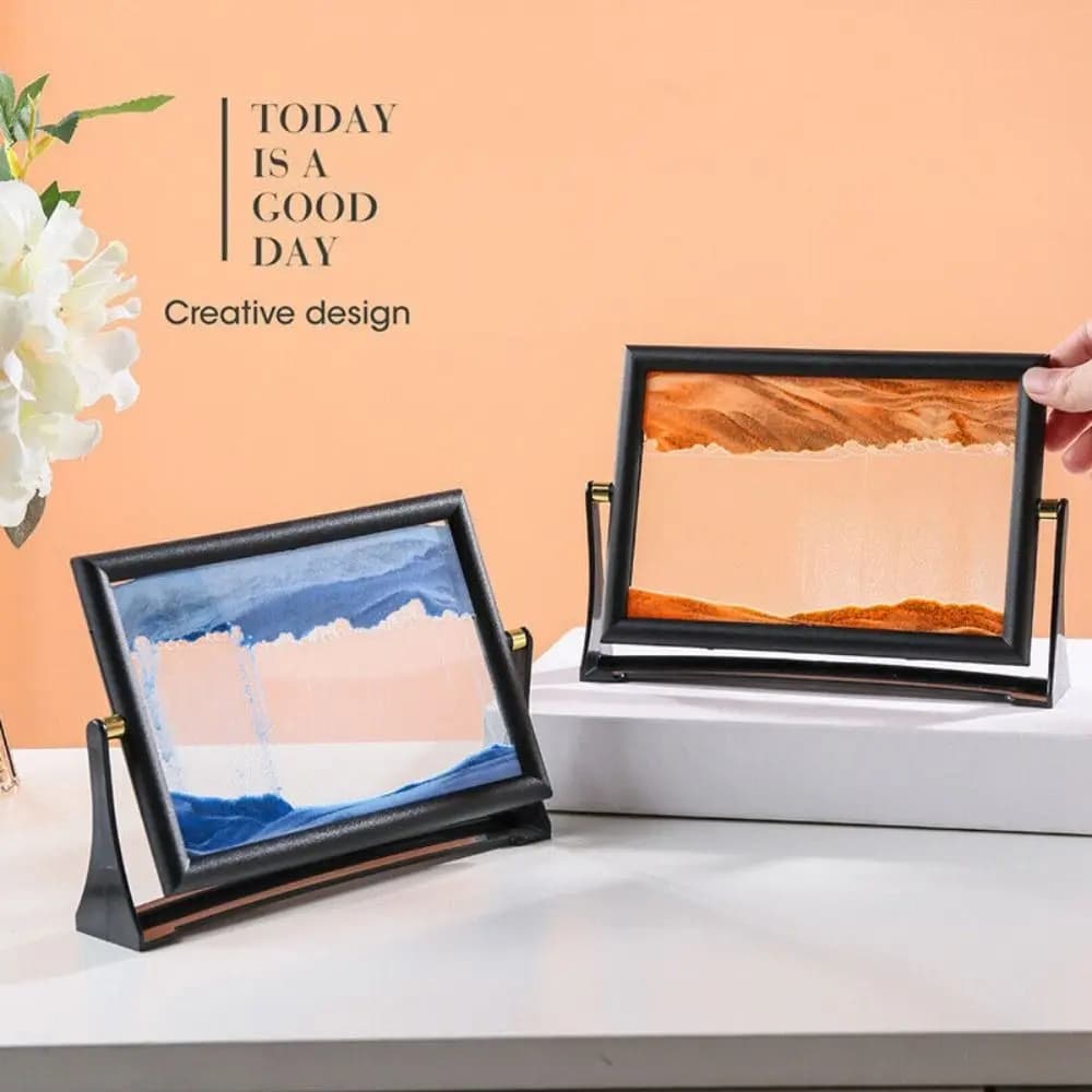 Nuova Immagine Artistica Rotante con Sabbia in Movimento, Quadro di Sabbia Fluida, Regalo di Natale, Pittura con Sabbia in Vetro, Paesaggi di Sabbia, Decorazione per la Casa
