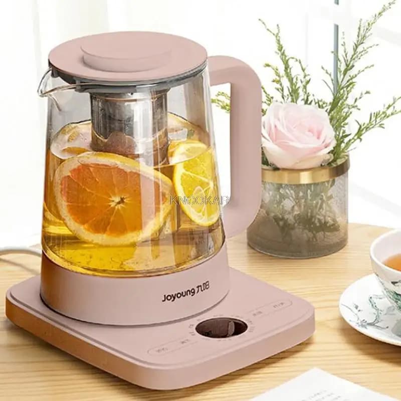 220V 1.5L Bollitore Elettrico Automatico di Vetro Conservazione della Salute Pentola Per Uso Domestico Multi Fornello Acqua Bollente Bollitore Dessert Stufato Pentola