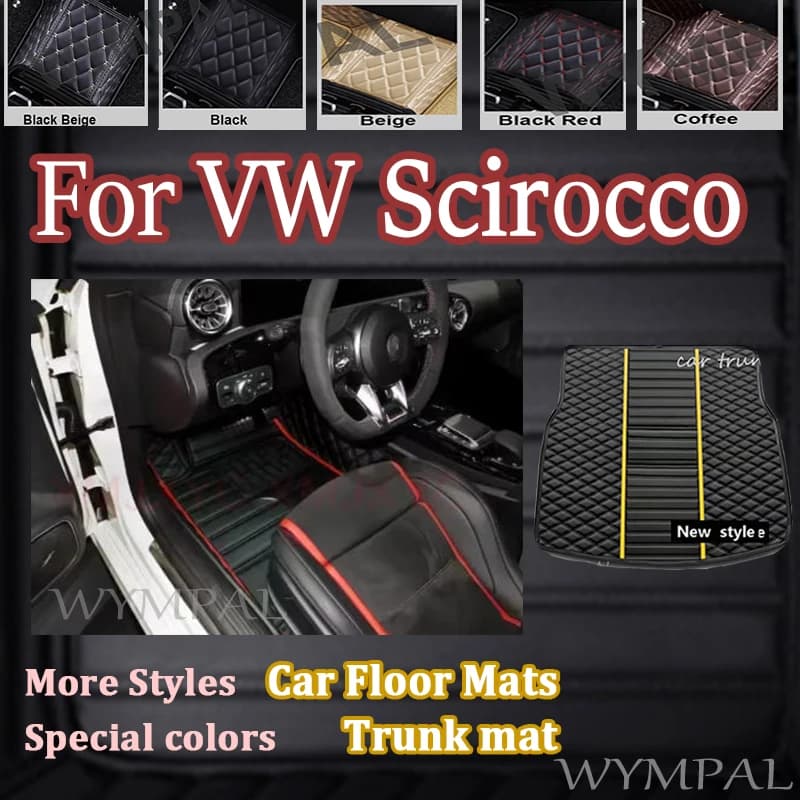 Tappetini per auto personalizzati di lusso per VW Scirocco 2009 2010 2011 2012 2013 2014 2015 2016 2017 poggiapiedi per auto set di tappeti per automobili