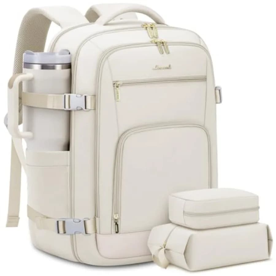 Zaino da viaggio per donna 40L, zaino da cabina approvato TSA, zaino per oggetti personali, adatto a laptop da 17 pollici, per viaggi di lavoro o weekend
