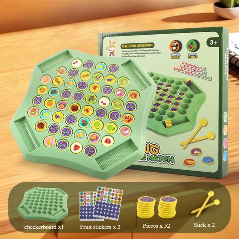 Gioco da tavolo per scacchi con frutta animale, pensiero logico, memoria cognitiva animale, scacchi coordinati, gioco interattivo genitore-figlio
