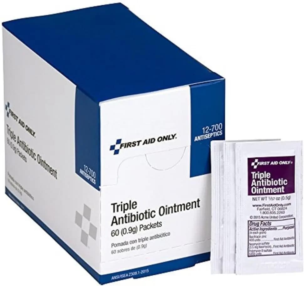 Confezione di unguenti antibiotici tripli, 60 pezzi per tagli, graffi e ustioni minori