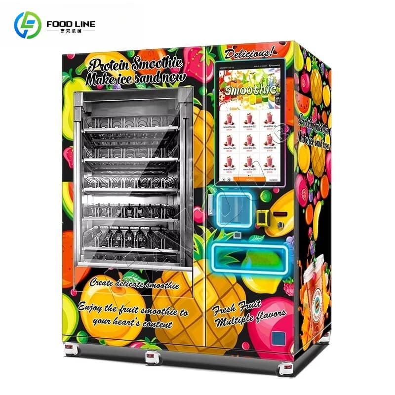Automatic Smoothie Dispensing Machine, 24 Hour Frozen Fruit Blending Machine, Customizable
