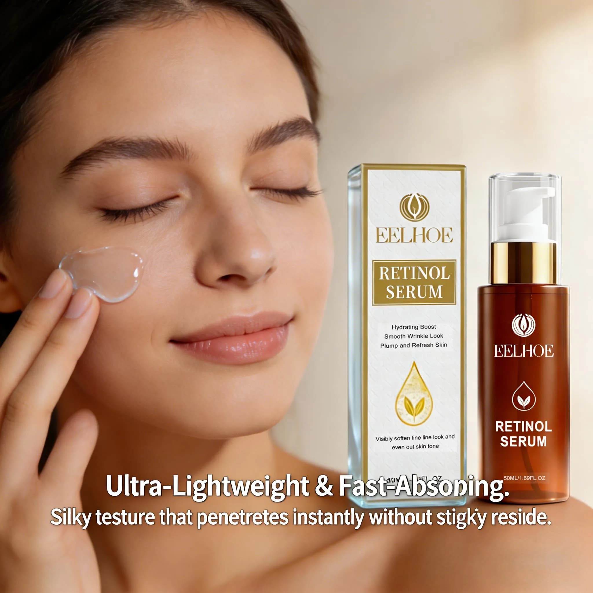 Siero Viso Professionale al Retinolo con Tripeptide di Rame, Essenza Rassodante e Liftante al Collagene, Idratante Riparatore per la Pelle