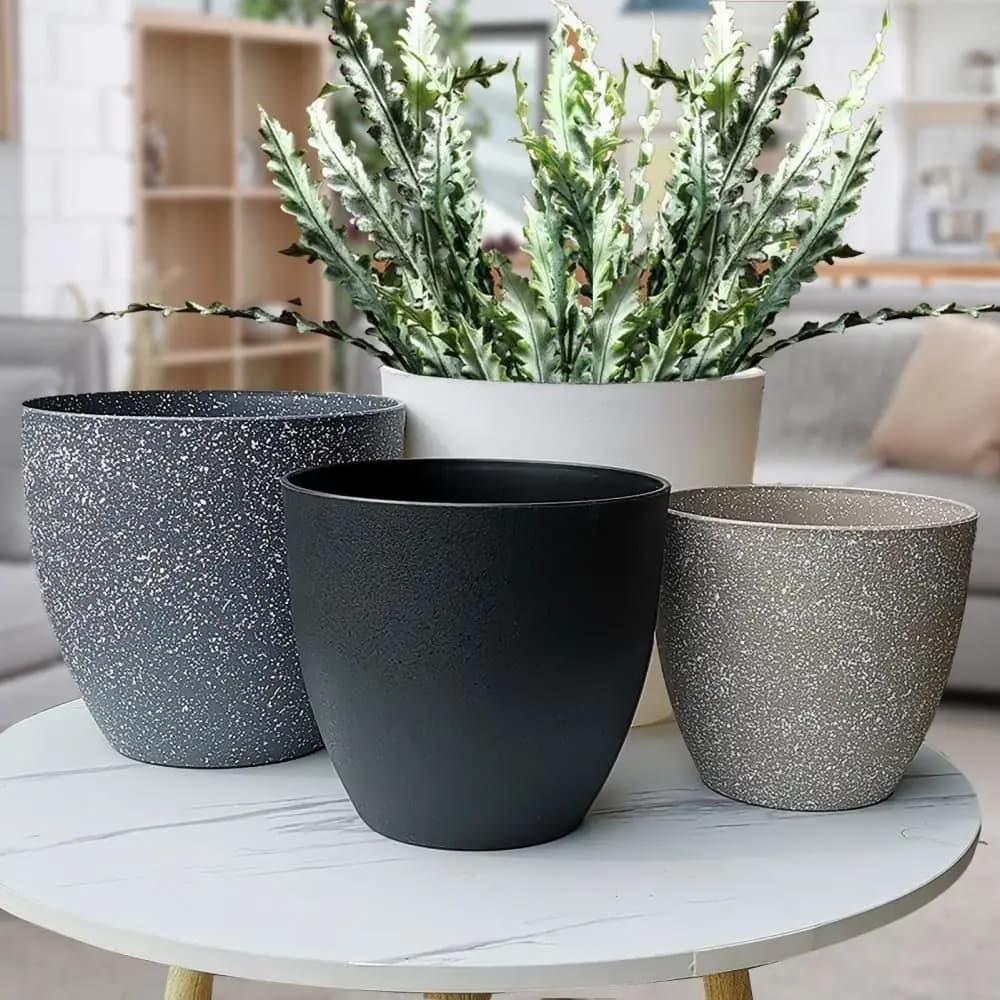 Creative Plastic Bonsai Flowerpot Frosted Imitation Stone Succulent Flowerpot Large-capacity Balcony Plant Pot for Home