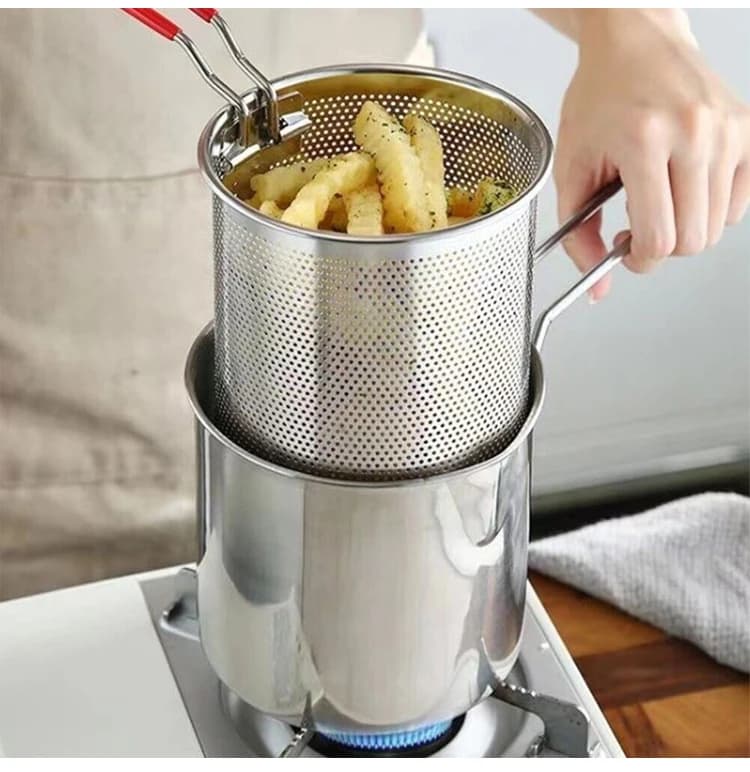 304 Stainless Steel Pot Kitchen Fryer Tempura Fryer Kitchen Pot Cooking Pot Chicken Fried Cooking Tools