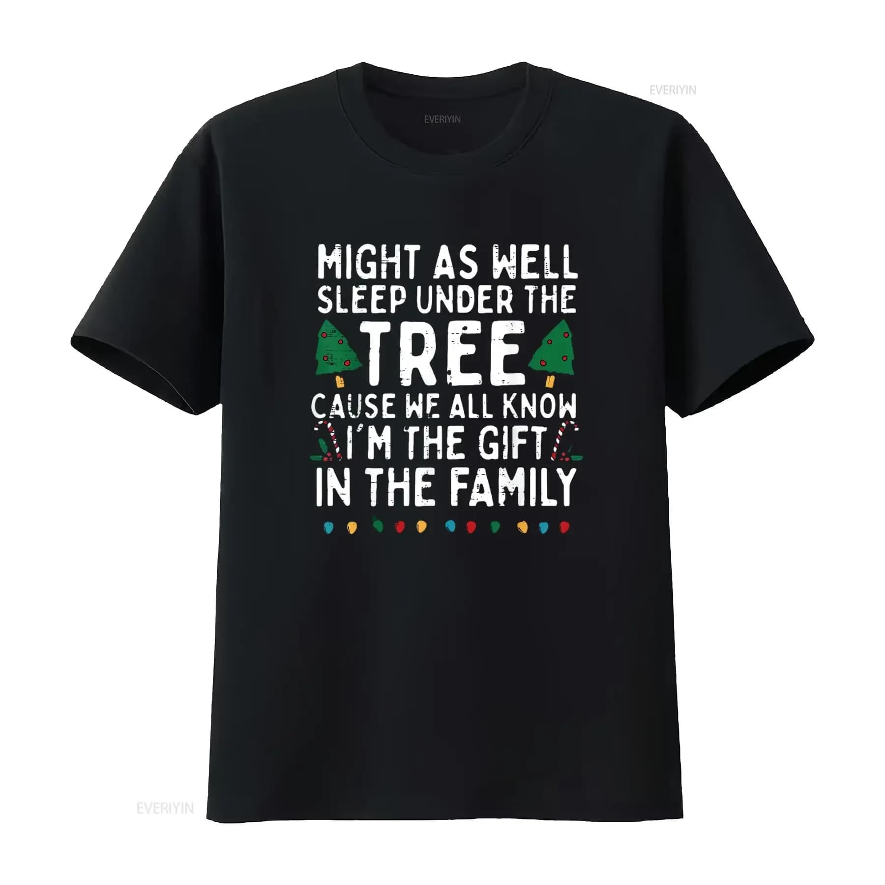 Womens Might As Well Sleep Under The Tree Funny Christmas Pajama T Shirt Black 4X Large vintage Washed Comfortable streetwear