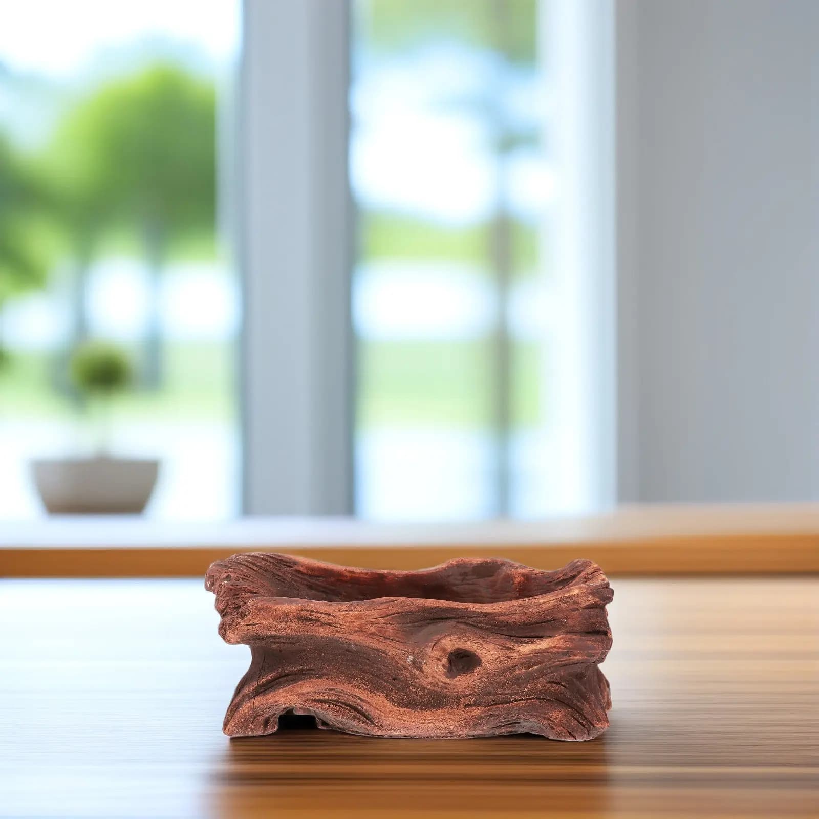 Leakproof Cement Basin Creative Retro Wood Stump Flowerpot Perfect for Home Office Balcony Desktop Succulent Plant Potted Yellow