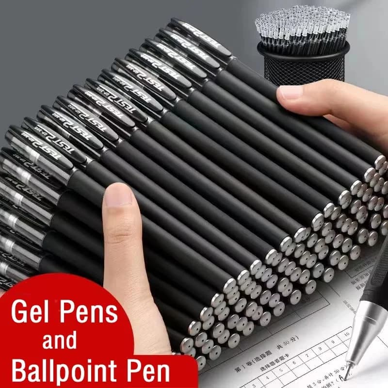 Penne Gel Nere con Punta Smerigliata da 0,5 mm, Colorate ed Estetiche, per Cancelleria, Forniture per Ufficio e Scuola