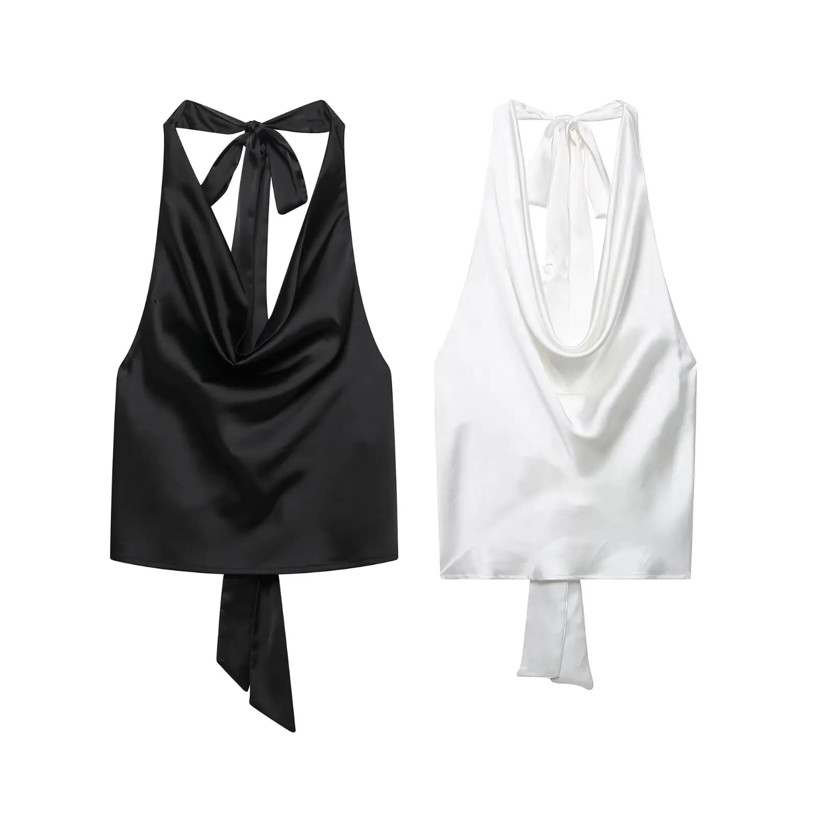 Zevity 2025 Women Sexy Sleeveless Backless Bow Tied Soft Touch Blouse Female FashionHalter Shirts Summer Blusas Chic Tops LS9013