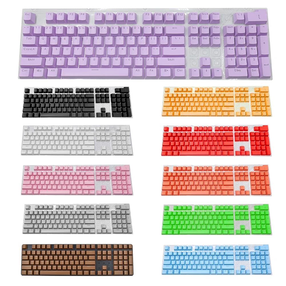 104 tasti universali per tastiera meccanica, tasti ergonomici vuoti per tastiera meccanica Cherry MX, tasti retroilluminati di ricambio