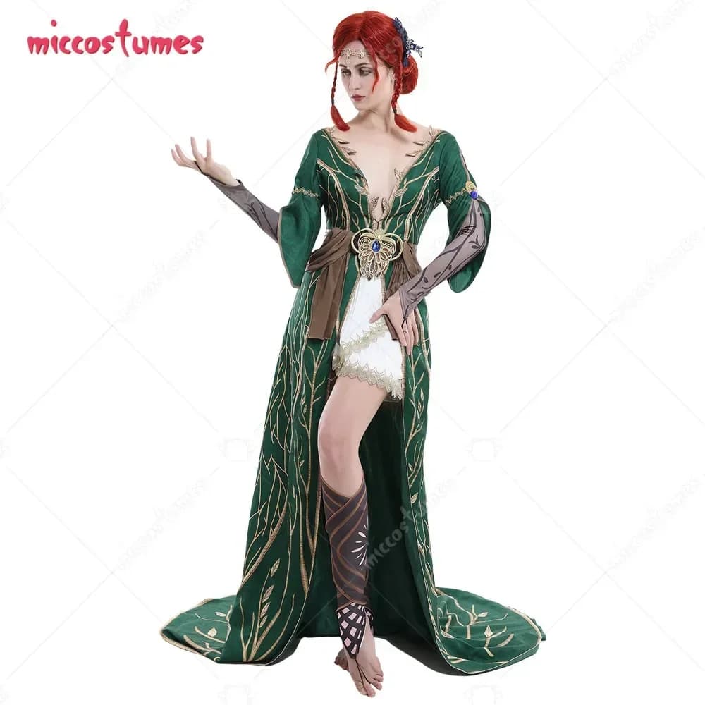 Disponibile Miccostumes Hunt Triss DLC da donna Vestito Abito Abito Curvy Costume Cosplay Halloween