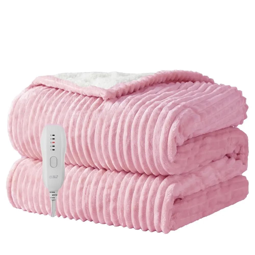 Coperta Elettrica 50X60 con 5 Livelli di Calore, Spegnimento Automatico dopo 3 Ore, Certificata ETL, Lavabile in Lavatrice, Rosa