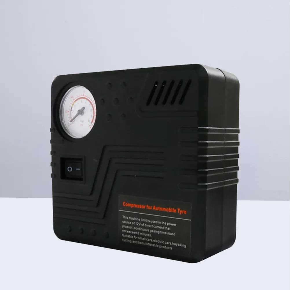 Compressore d'Aria Portatile DC 12V, Gonfiatore Elettrico per Pneumatici con 19 Cilindri, 120W, Gonfiatore Rapido per Auto con Manometro