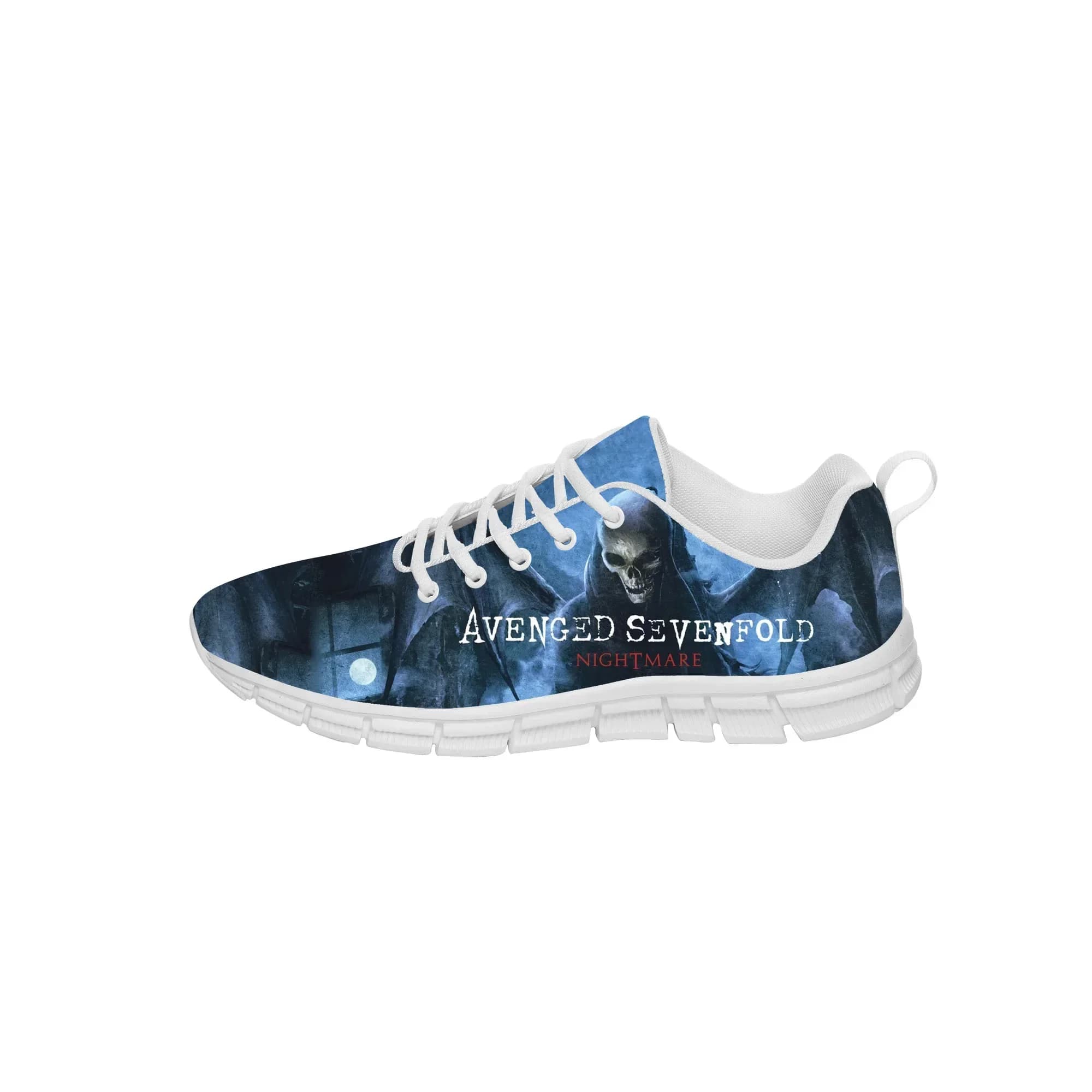 Avenged Sevenfold A7X Sneakers da uomo e da donna, scarpe casual in tessuto, scarpe da corsa in tela, stampa 3D, scarpe leggere, bianche