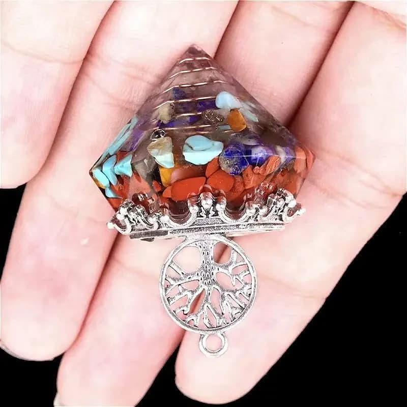 Pendolo in Cristallo Naturale Popolare per Guarigione, Reiki, Albero della Vita, 6 Facce, Appuntito, per Scrying, Divinazione e Meditazione