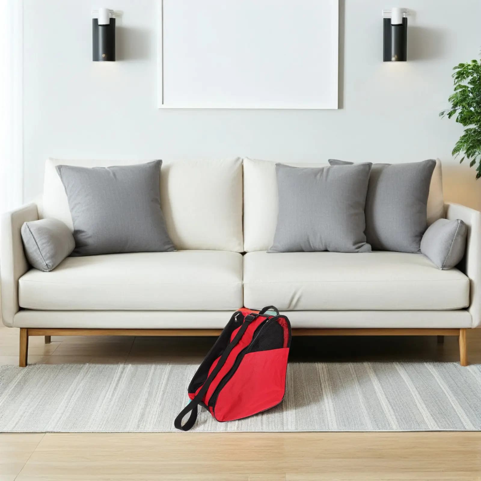 Borsa per Pattini a Rotelle a 3 Scomparti, Zaino da Trasporto a Spalla per Donne, Uomini e Bambini, Porta Accessori per Pattinaggio su Ghiaccio