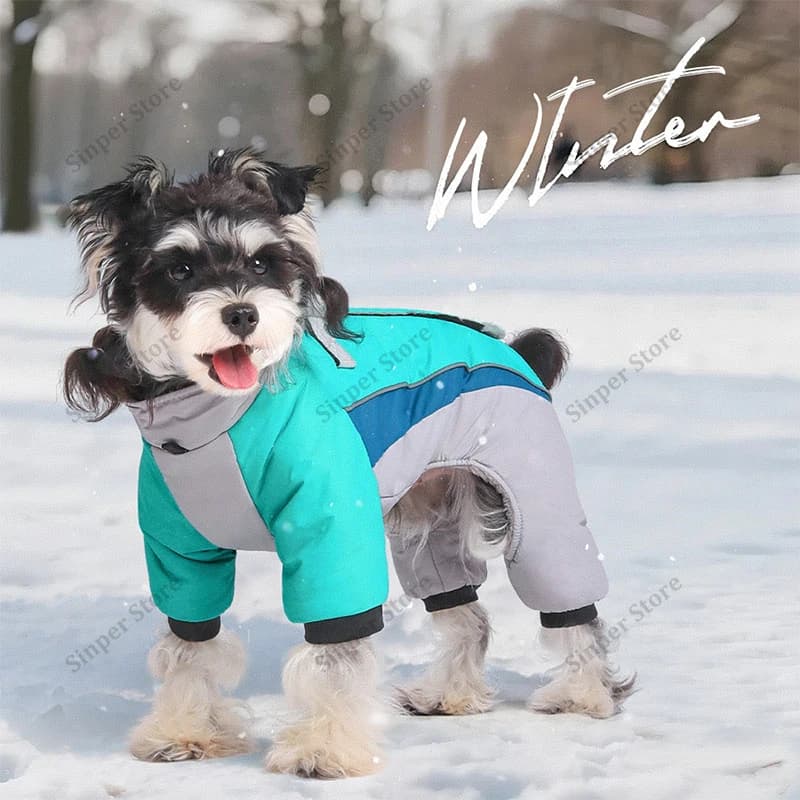 Winter Warm Dog Coat with Zipper on the Back, Dog Coat with Harness, Waterproof Pet Snow Coat, Pet Sweater Fabric