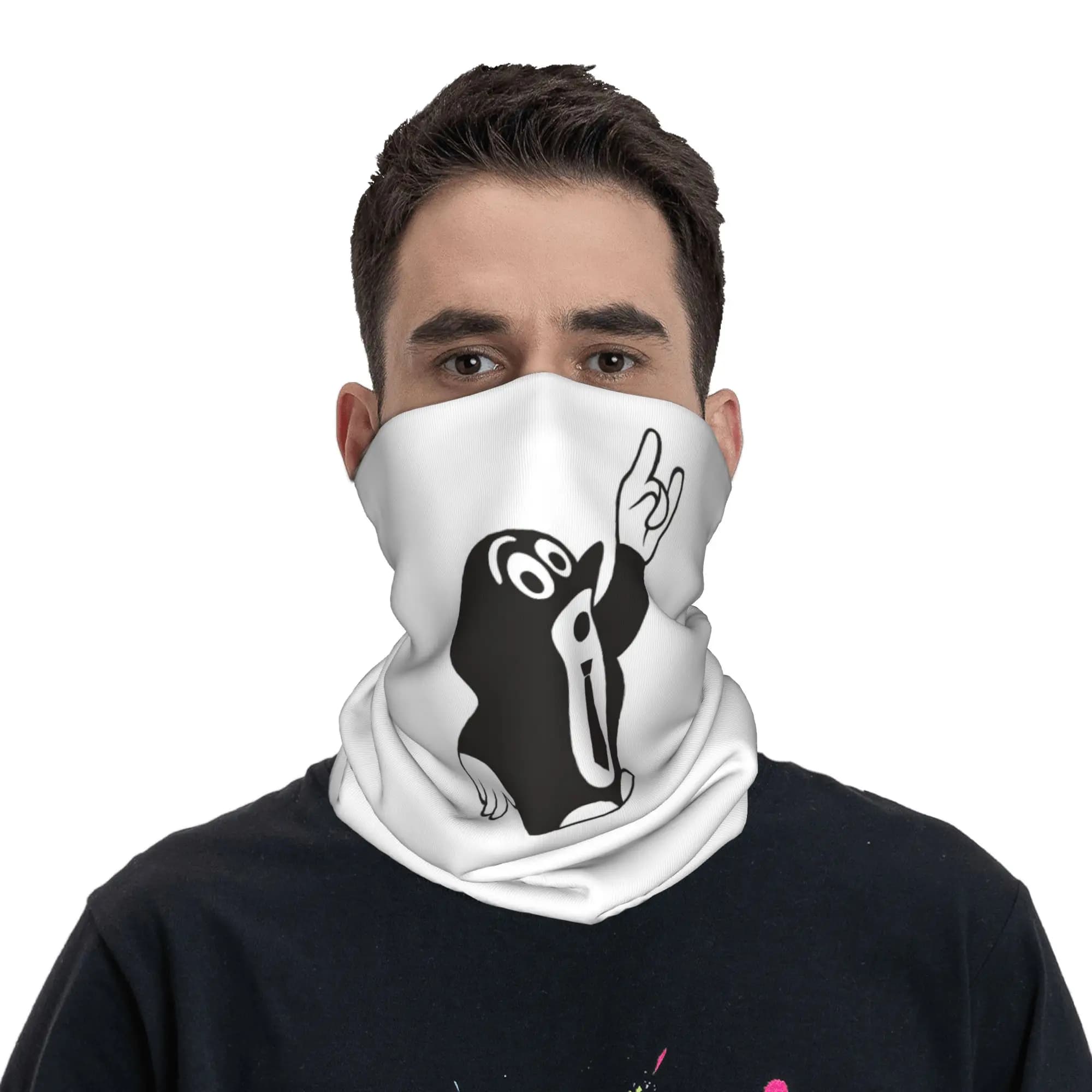 krtek Mole Cute Funny Bandana Neck Gaiter Maschera stampata Sciarpa Maschera per il viso Running Unisex Adulto Traspirante