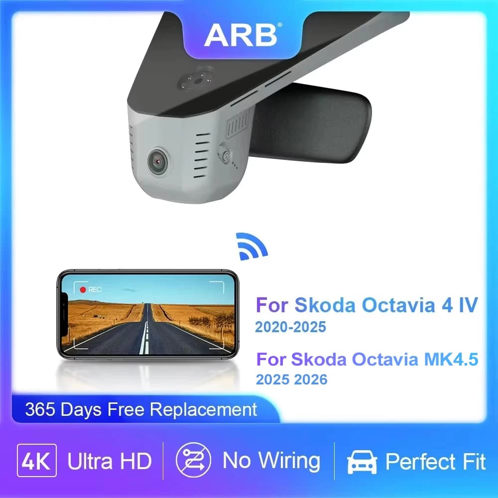 Telecamera da cruscotto per Skoda Octavia 4 IV 2020-2025, videoregistratore ARB facile da usare per Skoda Octavia MK4.5 2025 2026