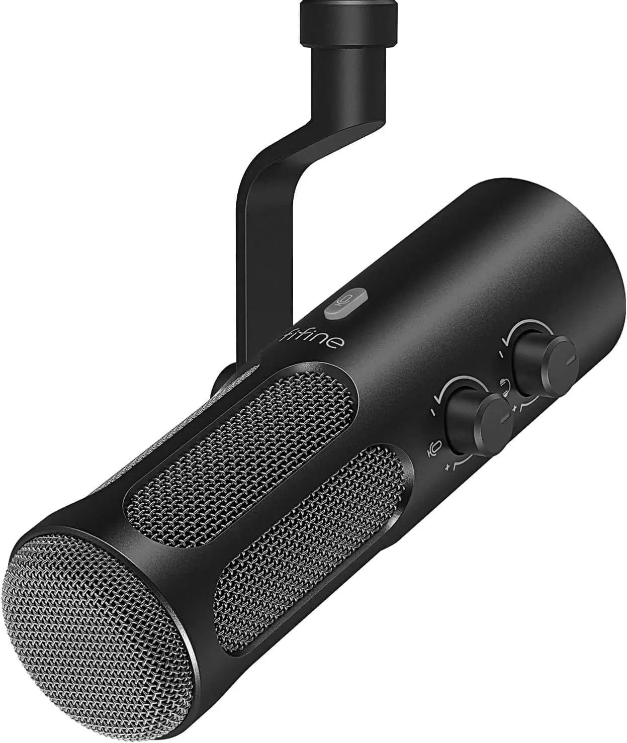 Microfono Dinamico Professionale XLR/USB per Streaming e Registrazione in Studio con Pulsante Mute e Jack per Cuffie