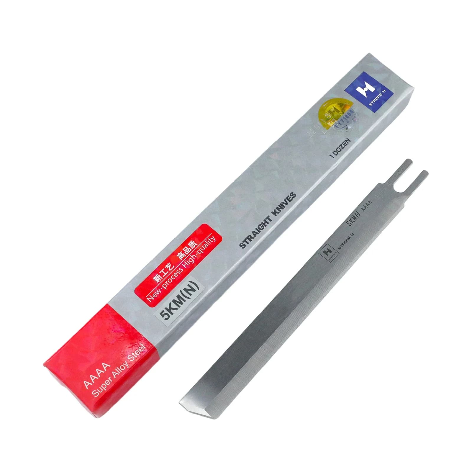 Lama dritta stretta da 5 pollici adatta per macchina da taglio KM, Eastman, Dayang, Sulee, coltello da taglio realizzato in acciaio legato (confezione da 12 pezzi)