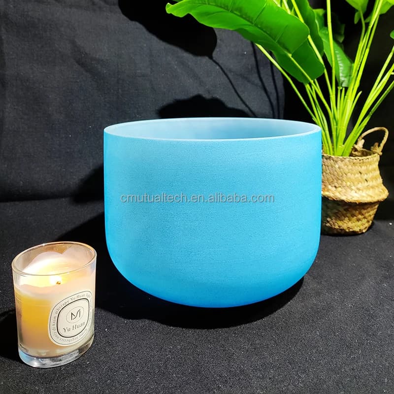 Q're Wholesale 6"-22" Jelly Color Quartz Crystal Singing Bowls Set Reiki Healing Meditation Sound Bowls 432Hz/440Hz
