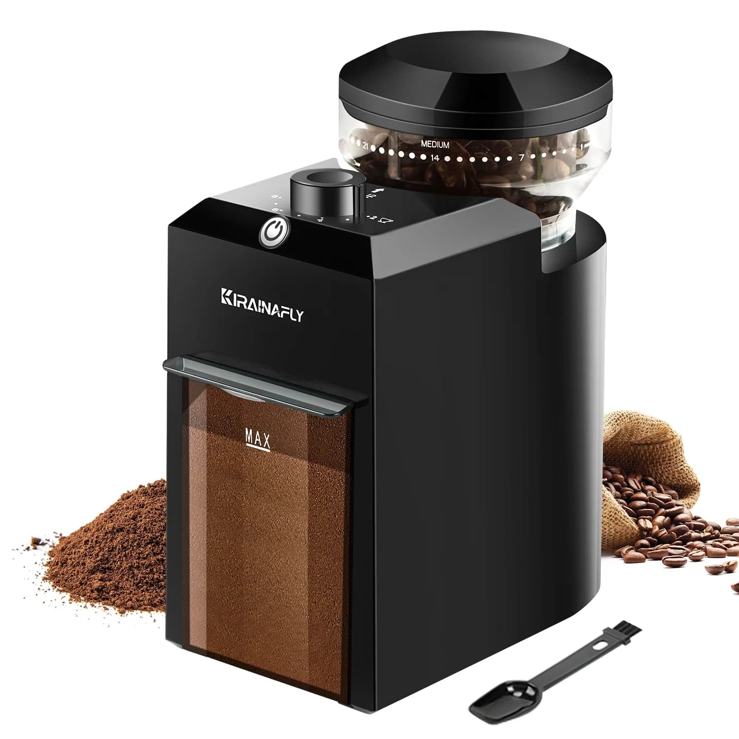 Macinacaffè elettrico Macinacaffè automatico Macinazione di chicchi di caffè con 28 impostazioni di macinatura per caffè espresso French Press 2-12 tazze