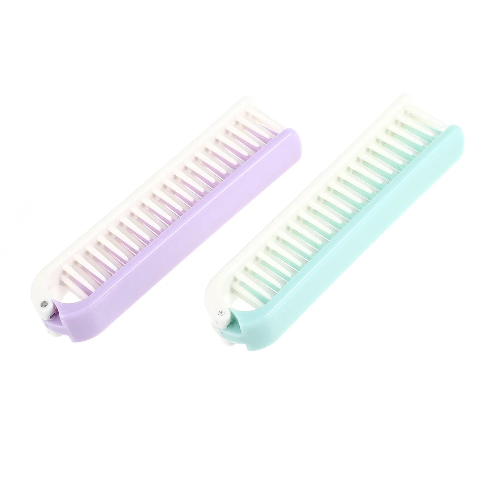 2Pcs Travel Hair Comb Foldable Mini Portable Anti-Static Close Teethed Hairdressing Comb Blue Pink Hair Accessories