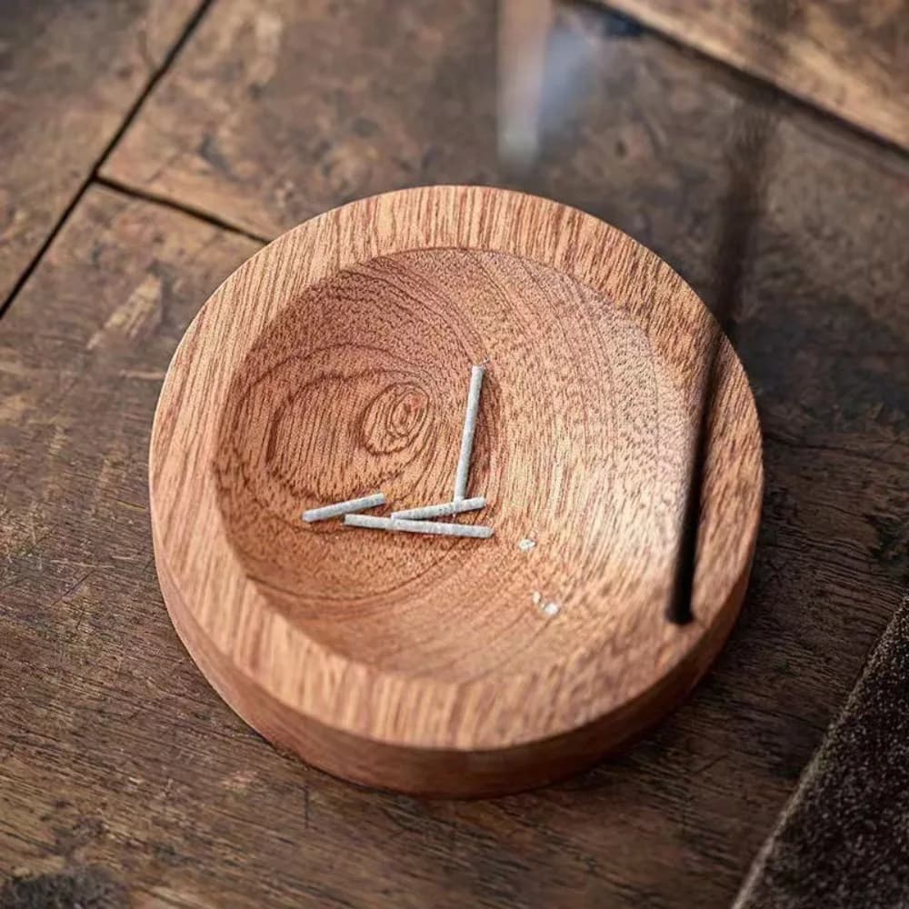 Nuovo Bruciatore di Incenso in Legno, Porta Bastoncini di Incenso Rotondo Capovolto, Base Stabile, Vassoio per Incenso, Ornamento per la Casa