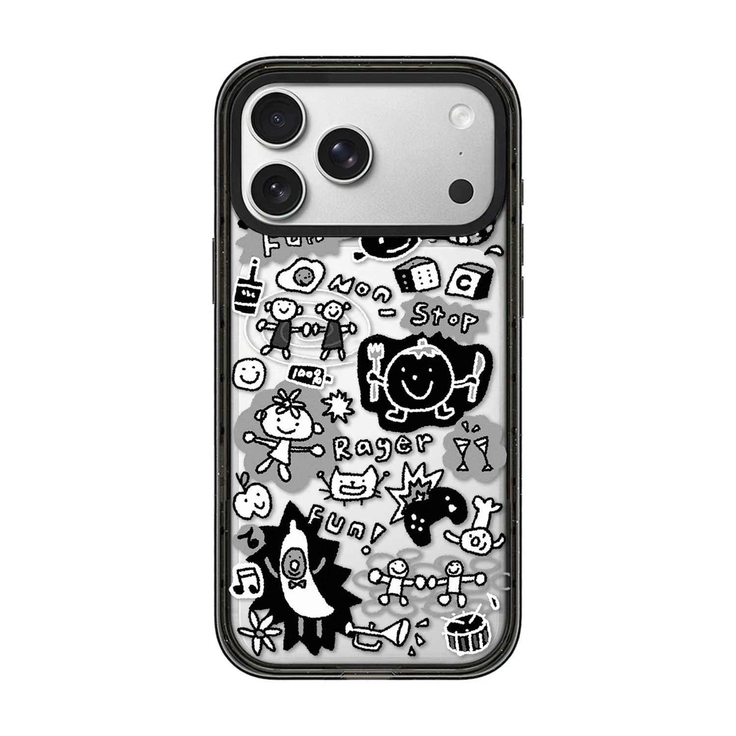 Graffiti Cartoon Doll Acrylic Black Border Magnetic Case: Compatible with IPhone 17 16 15 14 13 12 Pro Max 17 Air