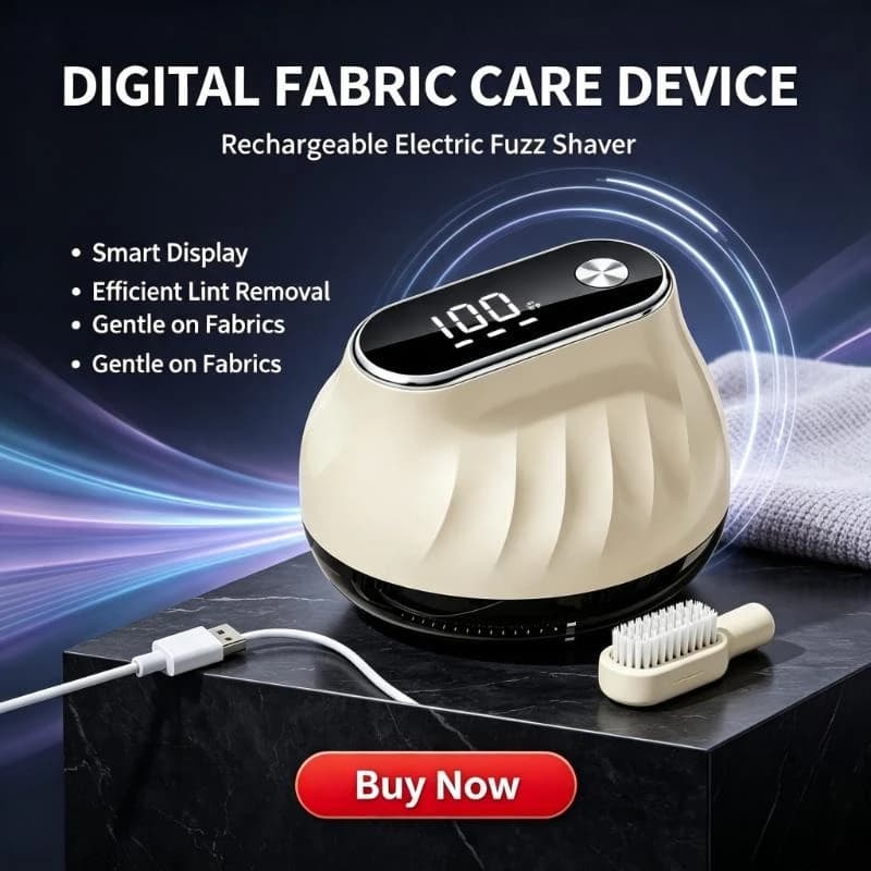Smart Digital Display Fabric Shaver 6-Leaf Blades Floating Cutter Head Dual Speed Lint Remover Rechargeable Clothes Fuzz Trimmer